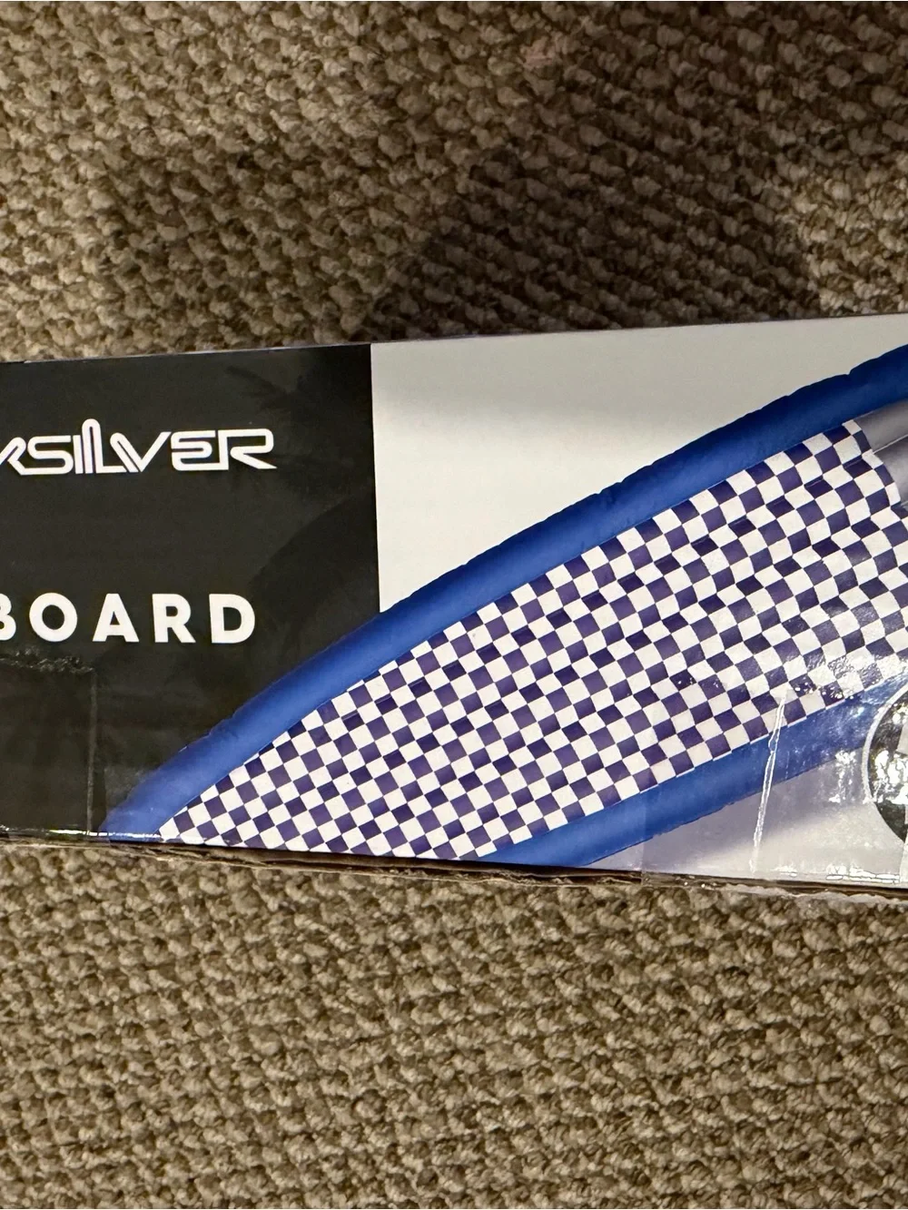 NWT Quiksilver Blue and White Check Inflatable Surfboard Float
